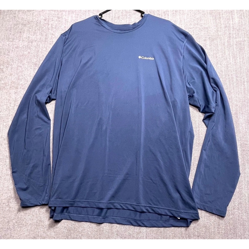 Columbia Omni Wick Canyonland Trail Shirt Mens 2XL Navy Blue Long Sleeve Tee